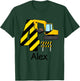 Kids Boys Construction 4th Birthday Alex 4 Years Old Party T-Shirt - T-Shirt | Forest