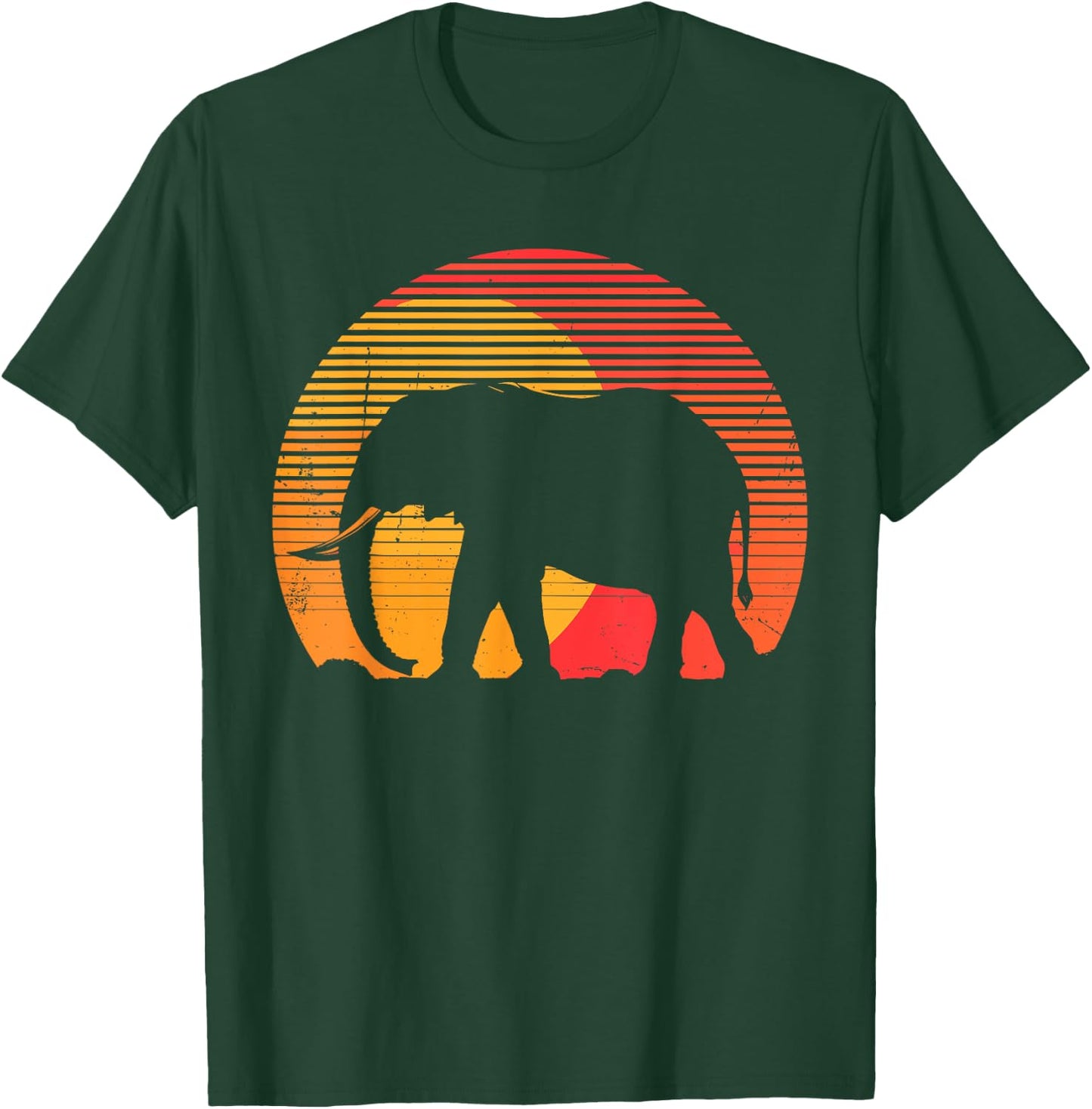 Retro Vintage Elephant 70s 80s Elephant Wild Animals Lover T-Shirt - T-Shirt | Forest