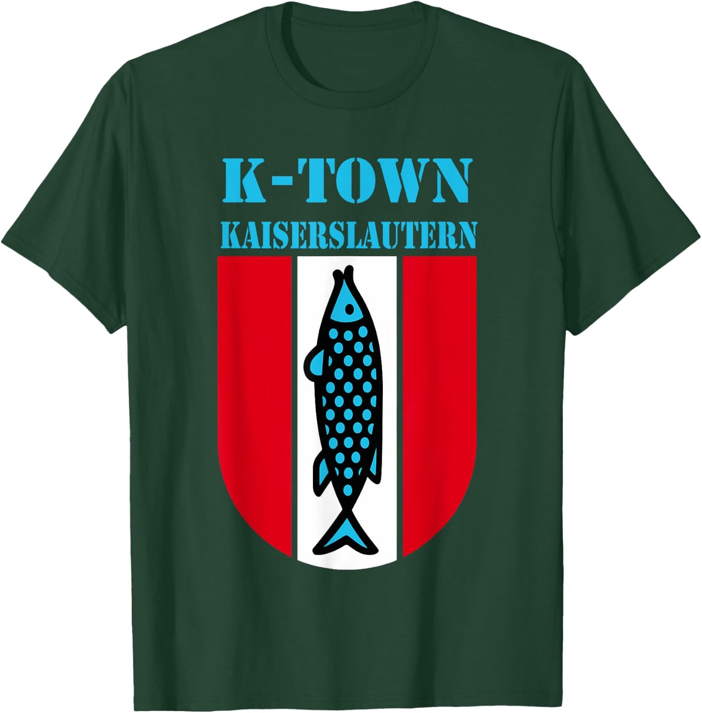 K-Town Kaiserslautern Deutschland Fisch Emblem Vintage T-Shirt - T-Shirt | Forest