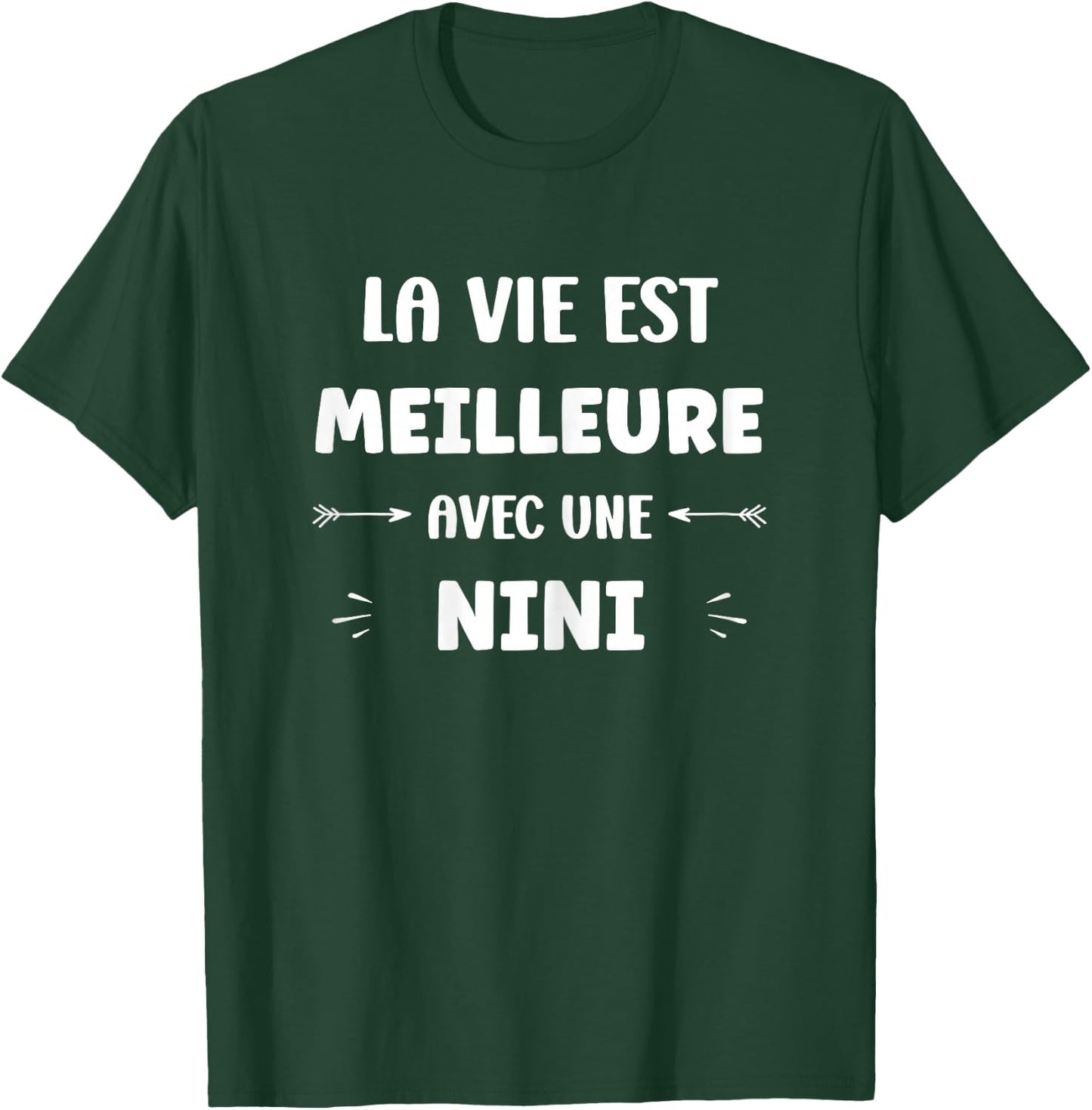 Humor Quote Nini Life Is Better With Nini , Black, Female X-Small T-Shirt - T-Shirt | Forest