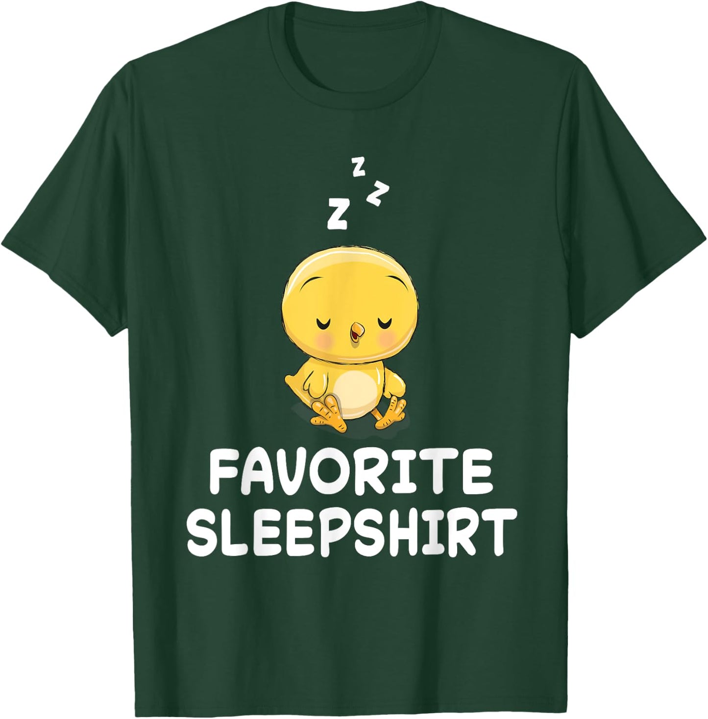 Chick Chicken Nap Sleeping Sleep Pajama Nightgown T-Shirt - T-Shirt | Forest