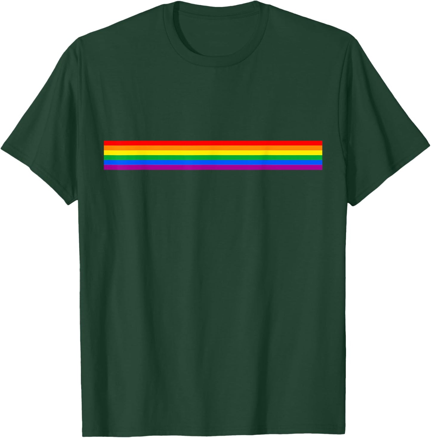 LGBT Flag Pride Month Rainbow Stripes Lesbian Gay Love , Black, S T-Shirt - T-Shirt | Forest