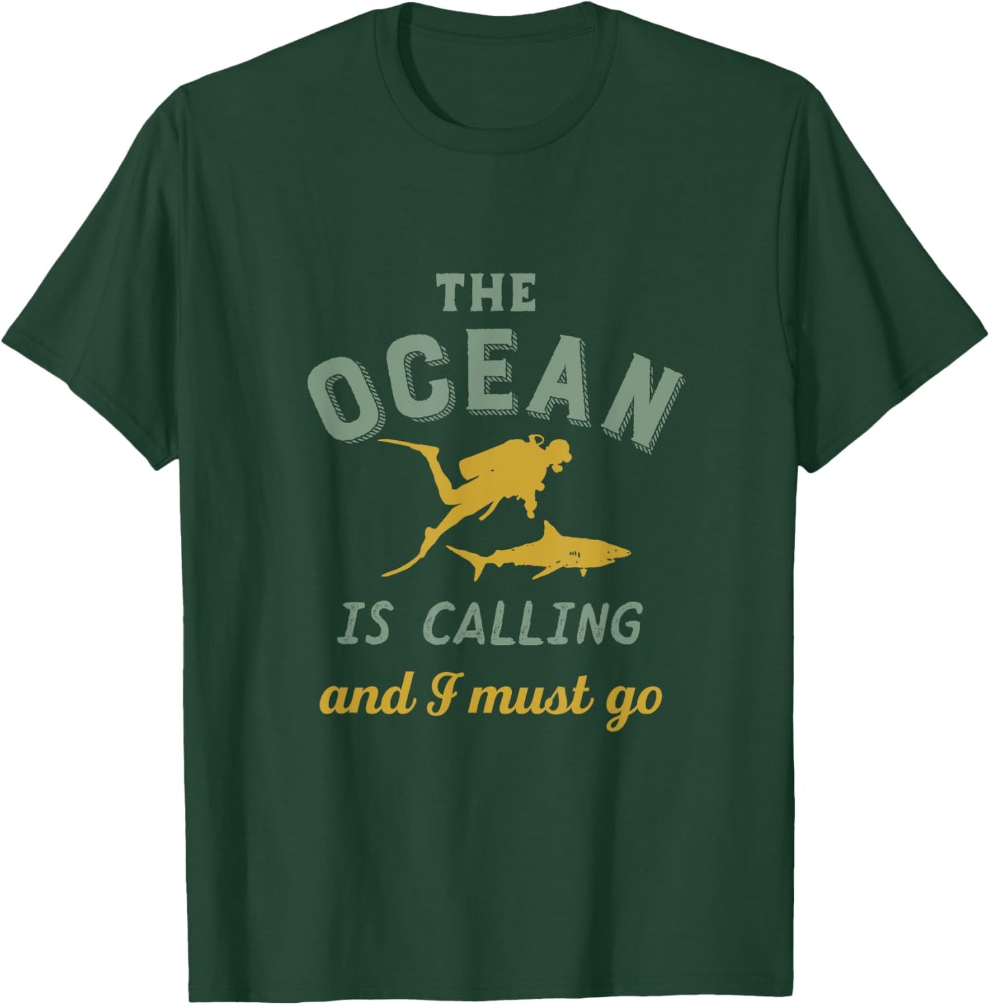 Vintage Scuba Diving for Diver The Ocean Is Calling T-Shirt - T-Shirt | Forest