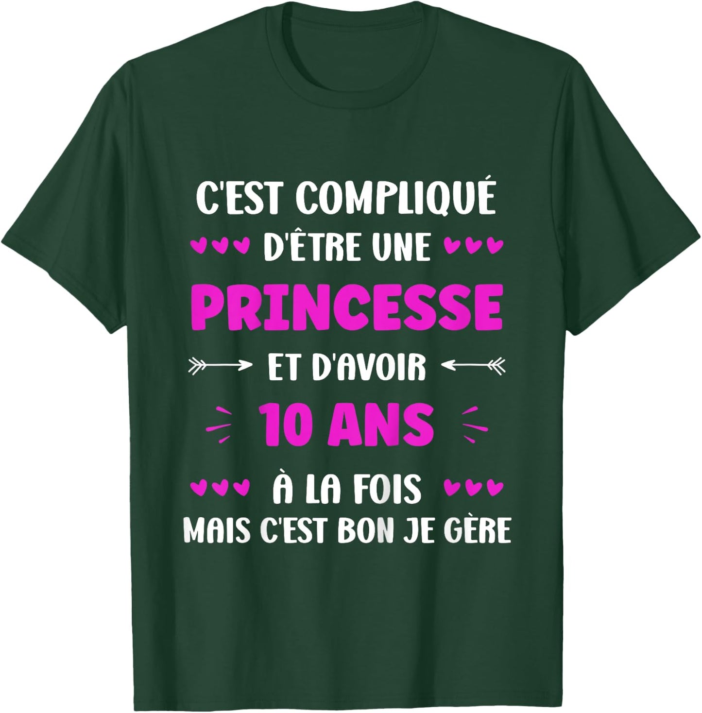 Children's Humour Girl 10 Years Birthday Princess 10 Years T-Shirt - T-Shirt | Forest