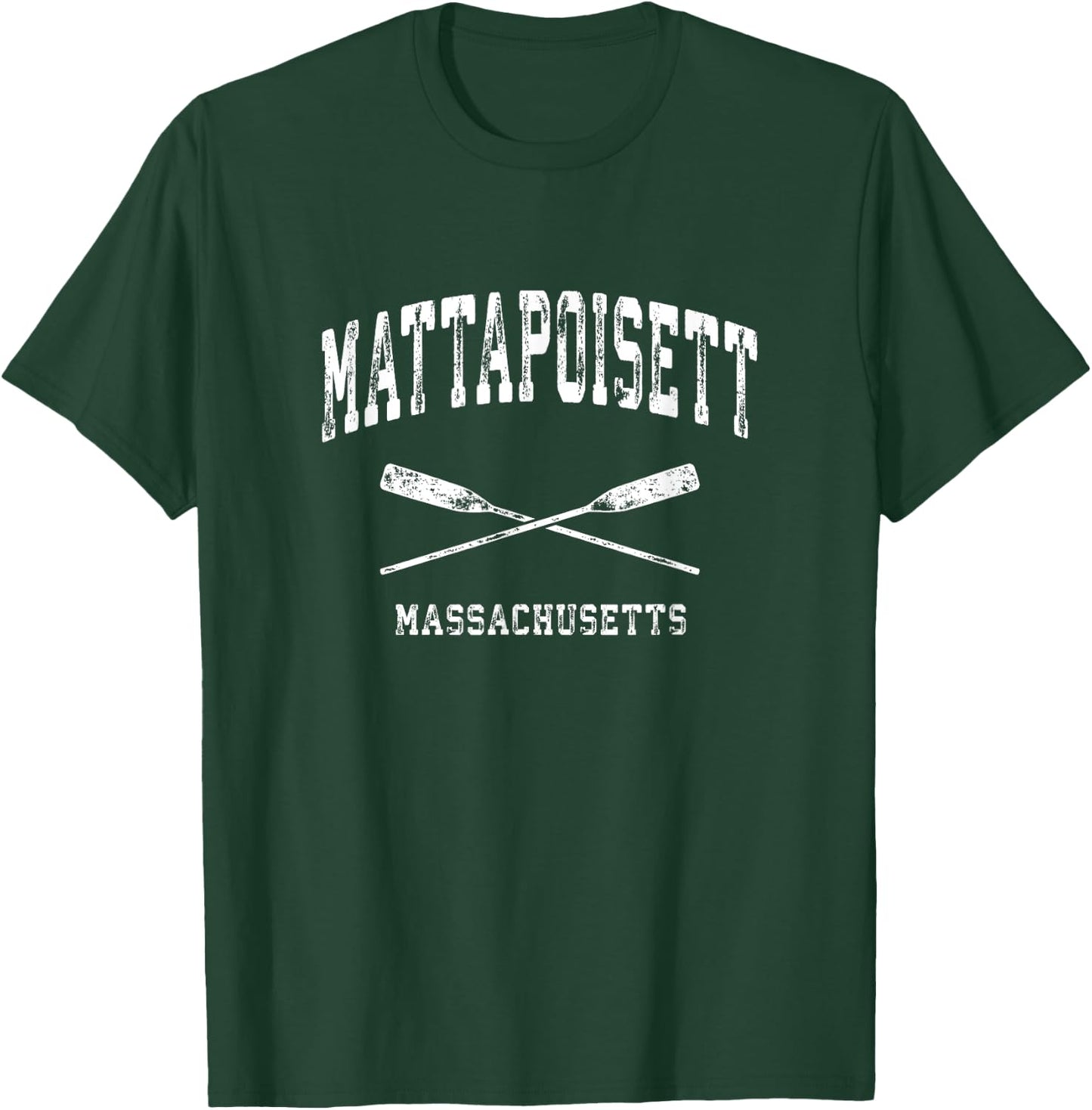 Mattapoisett Massachusetts Vintage Nautical Crossed Oars T-Shirt - T-Shirt | Forest