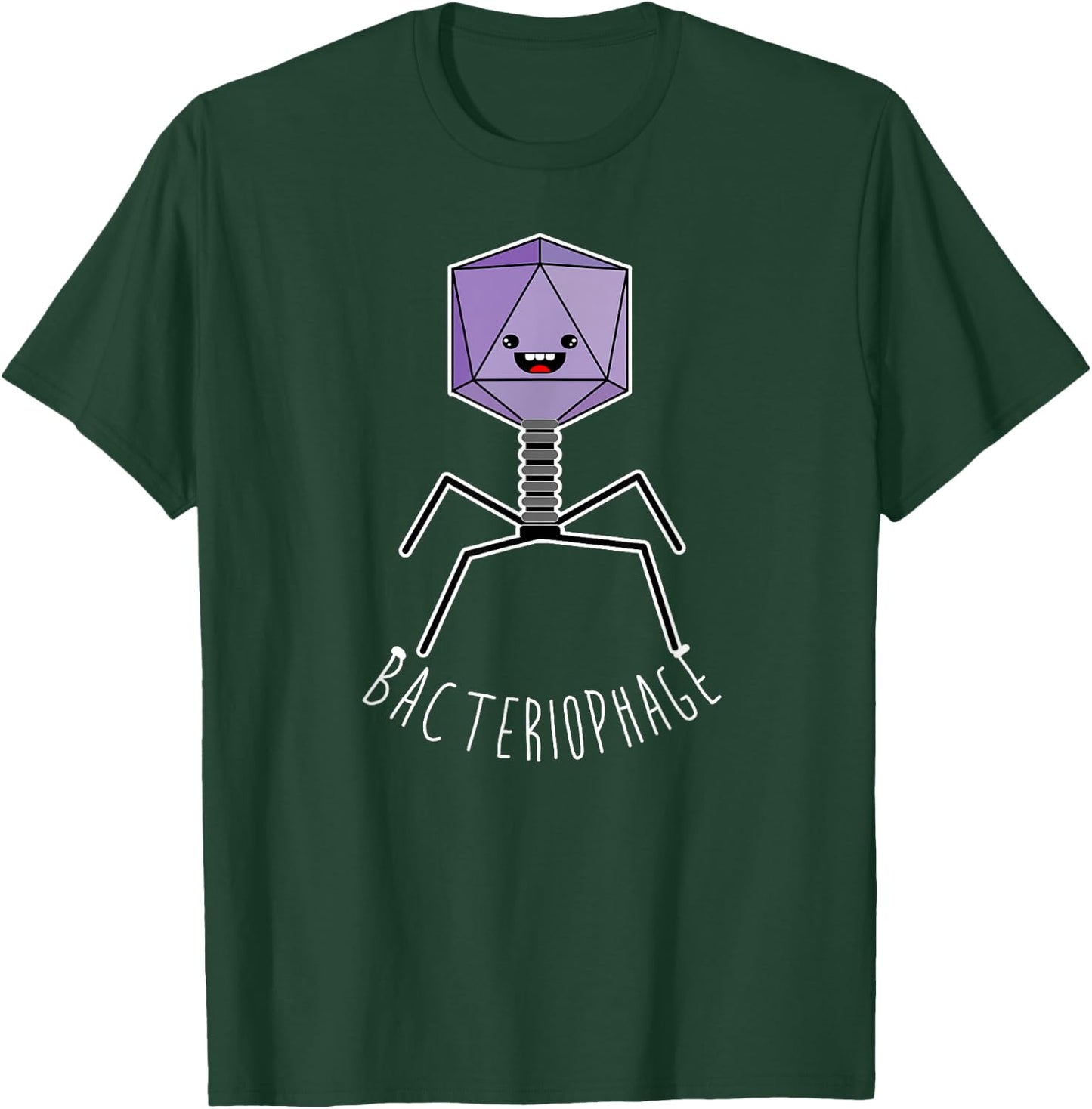 Cute Anime Bacteriophage Microorganism Microbiology T-Shirt - T-Shirt | Forest