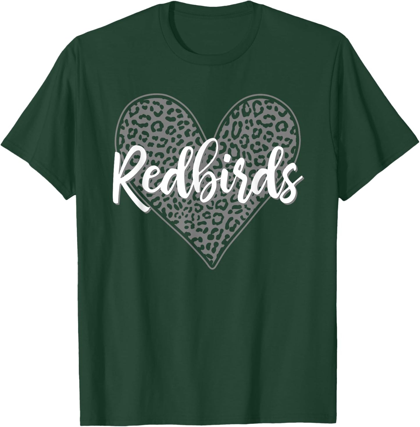 Redbirds Alton Leopard Heart Pattern HS T-Shirt - T-Shirt | Forest