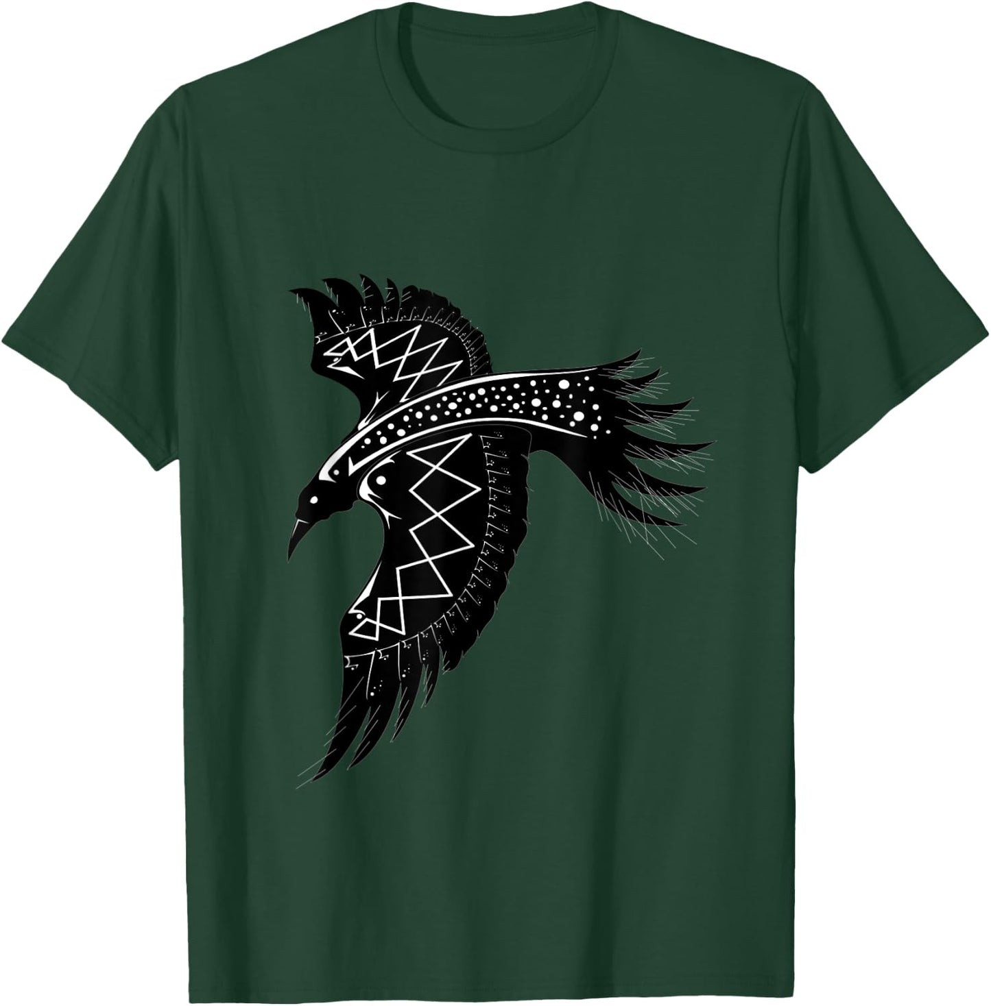 Crow Raven Norse Viking style Gift Vikings lover T-Shirt - T-Shirt | Forest