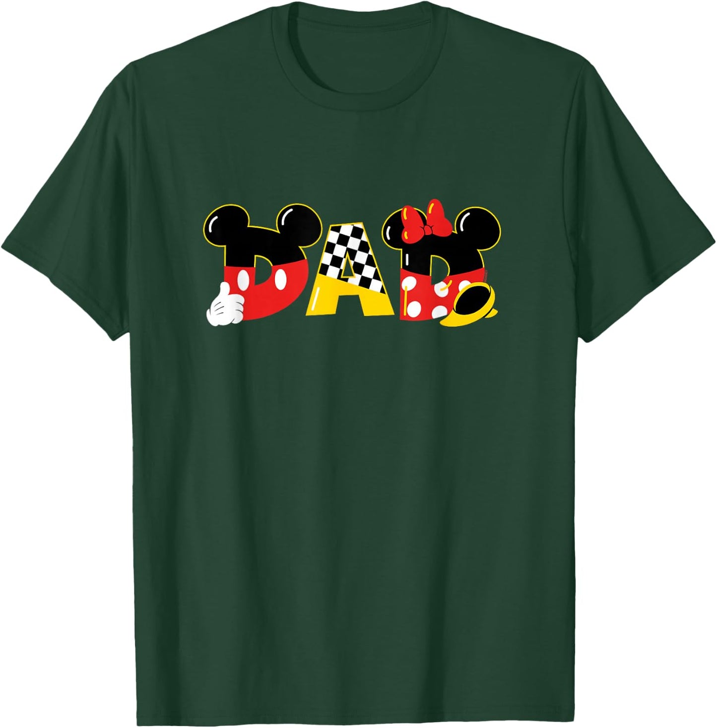 Disney Mickey Mouse & Minnie Mouse Dad Father's Day Birthday , Black, S T-Shirt - T-Shirt | Forest