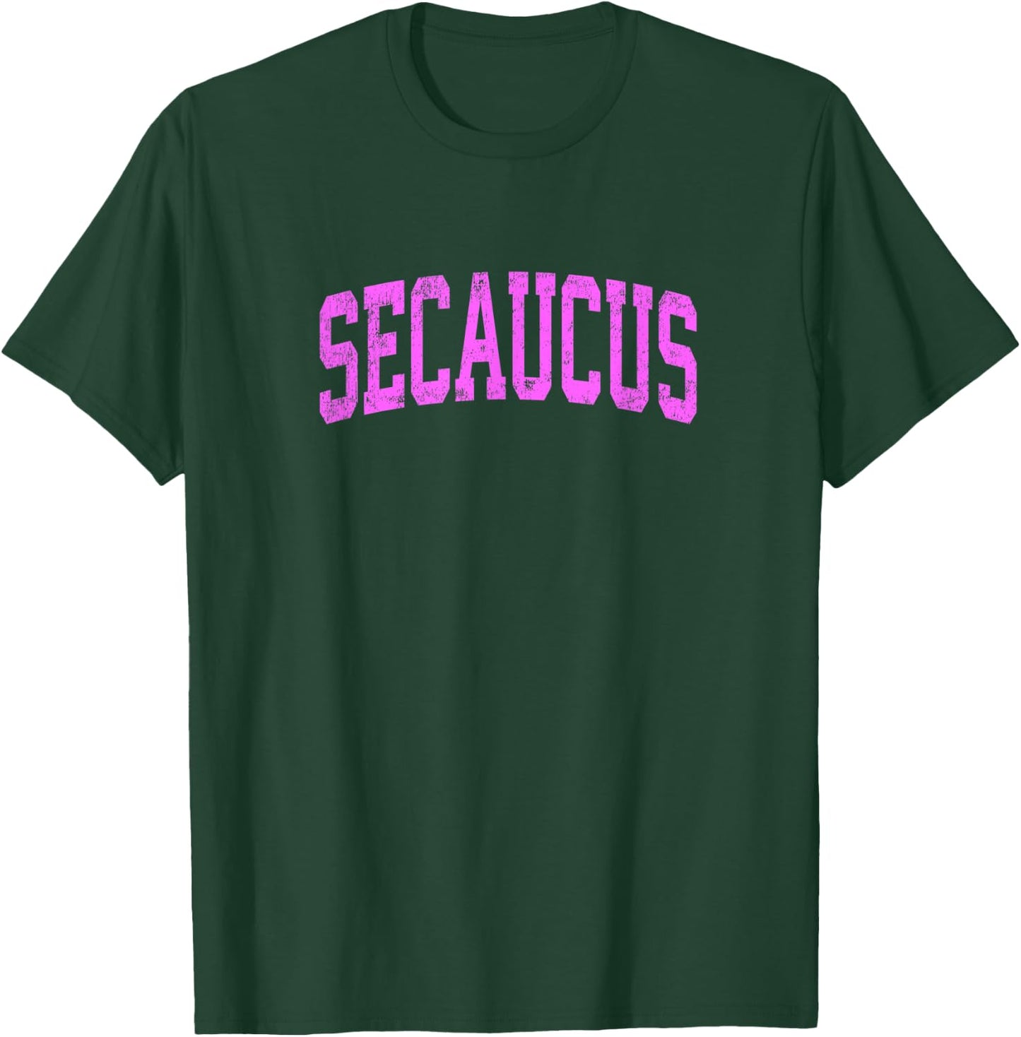 Secaucus New Jersey NJ Vintage Athletic Sports Pink Design T-Shirt - T-Shirt | Forest