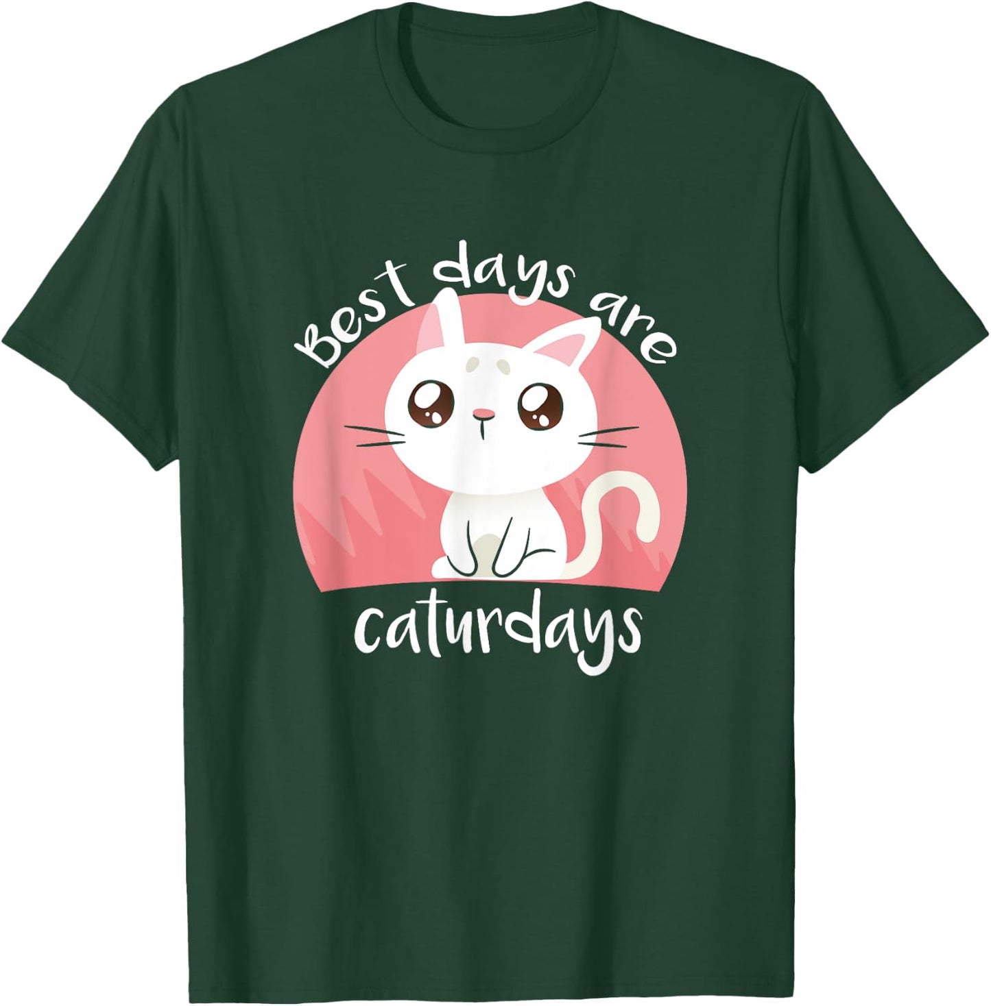 Best Days Are Caturdays - Cute Cat Shirt Gift Cat Lover Women Kids T-Shirt - T-Shirt | Forest