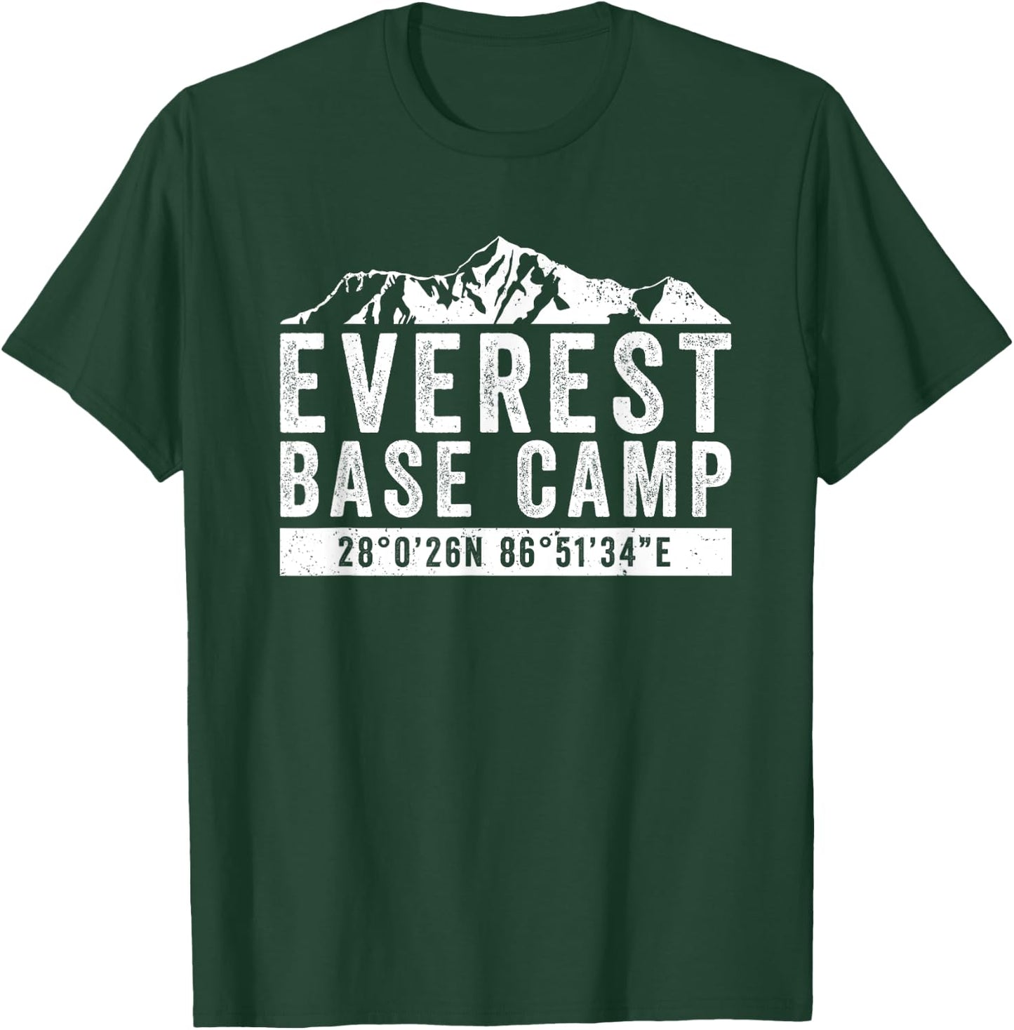 Everest Base Camp Coordinates Mt Everest Mountain Climbers T-Shirt - T-Shirt | Forest