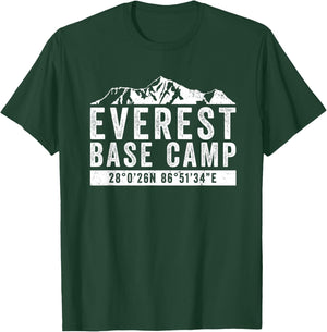 Everest Base Camp Coordinates Mt Everest Mountain Climbers T-Shirt - T-Shirt | Forest