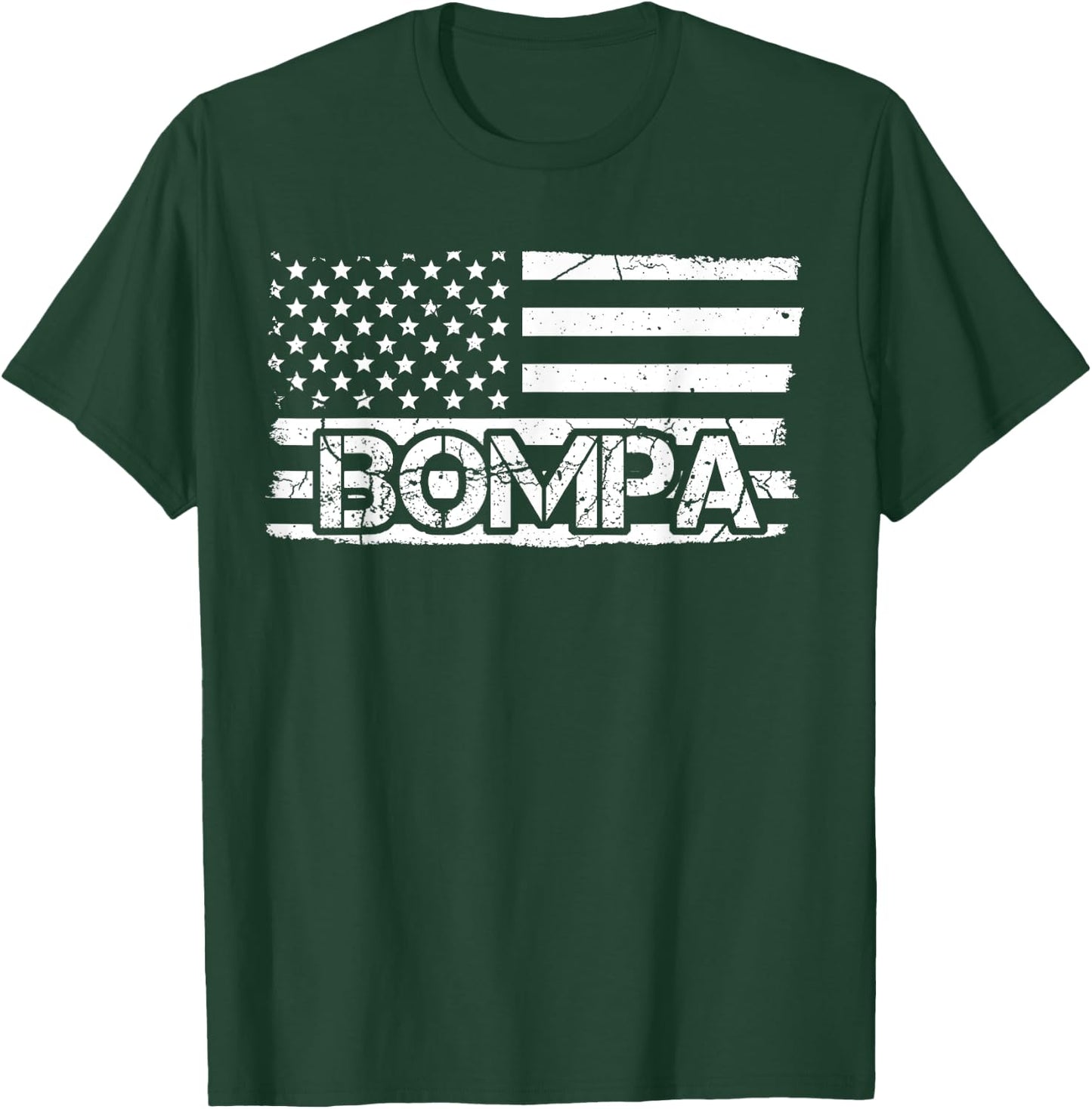 Bompa American Flag Father's Day Grandpa Gift T-Shirt - T-Shirt | Forest