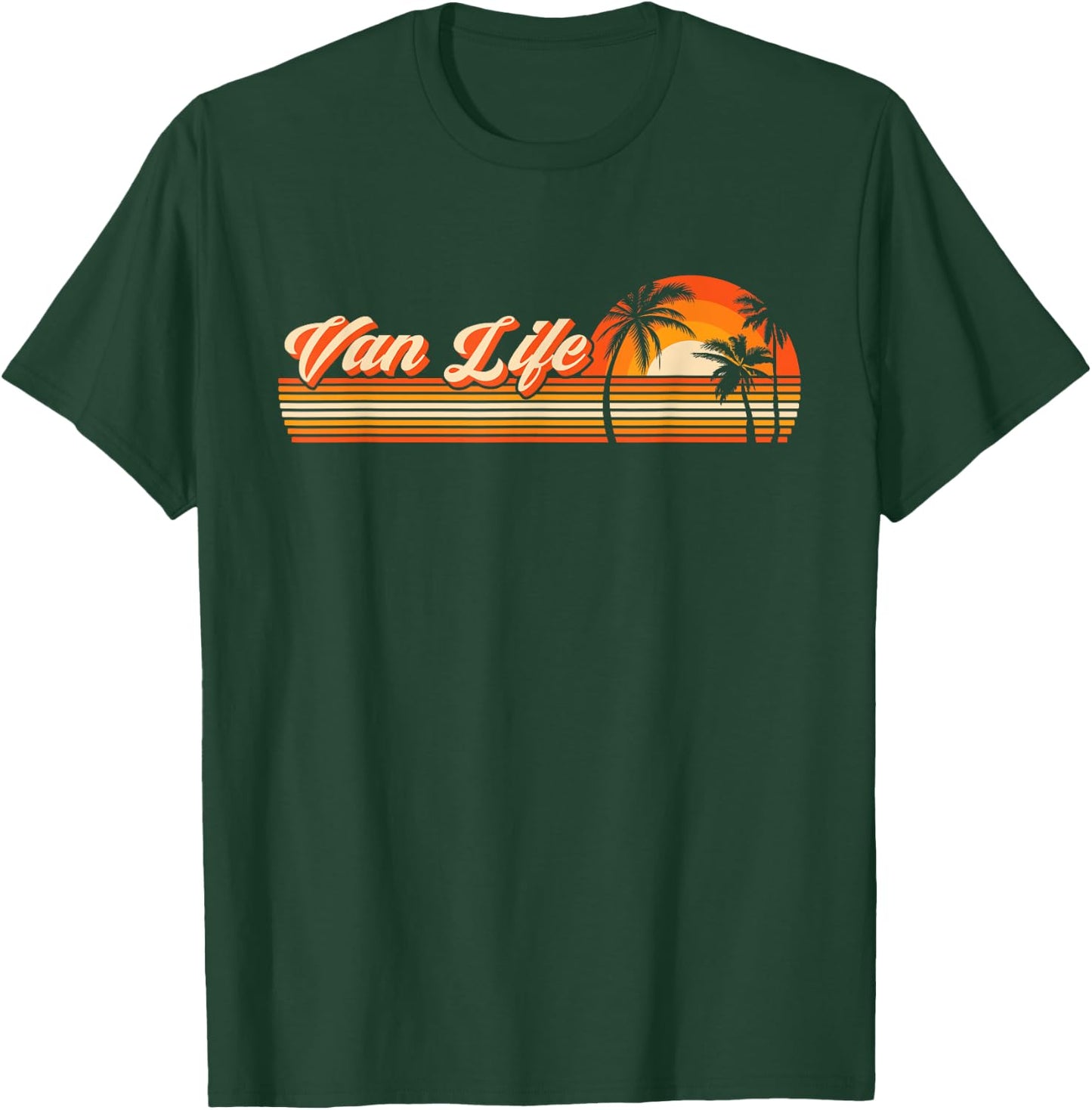 Retro Vintage Van Life is the Real Adventure T-Shirt - T-Shirt | Forest