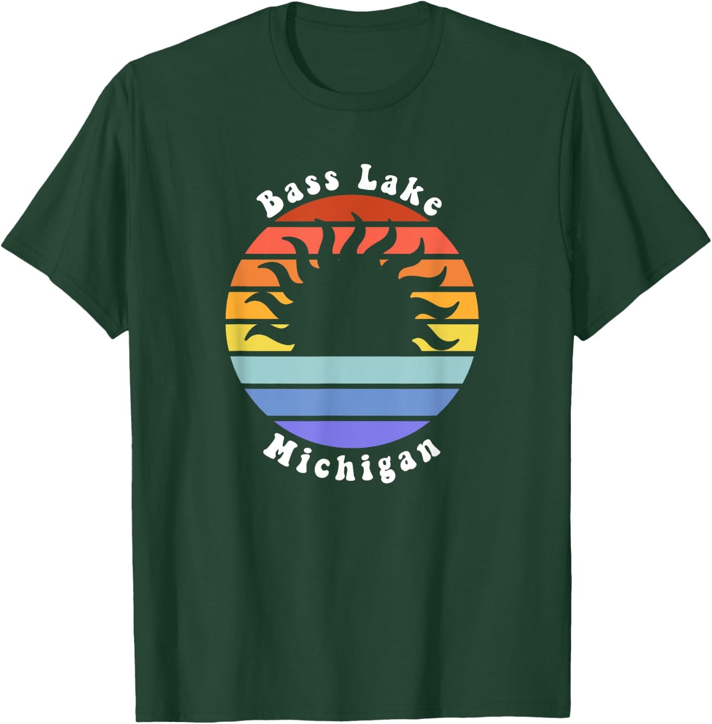 Bass Lake Michigan MI Sunset Summer Vacation Women Kids T-Shirt - T-Shirt | Forest