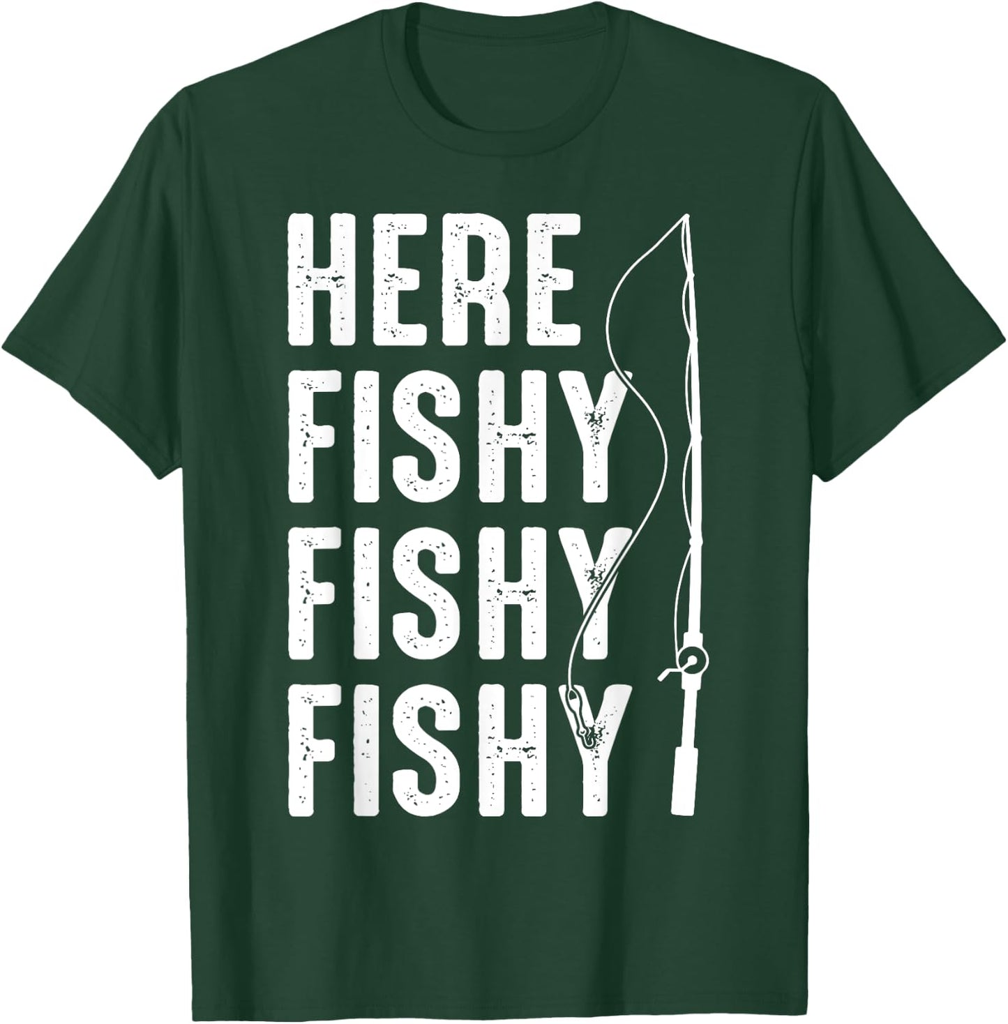 Here Fishy Lucky Fishing Do Not Wash Fishing Lover Vintage T-Shirt - T-Shirt | Forest