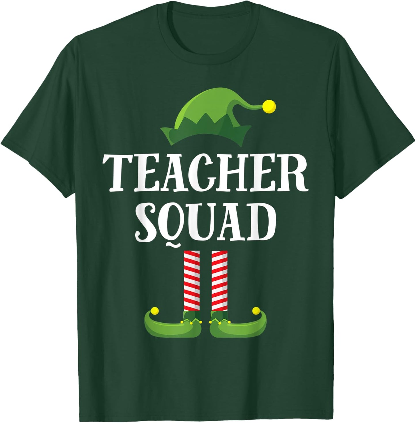 Teacher Squad Elf Matching Group Christmas School Party T-Shirt - T-Shirt | Forest