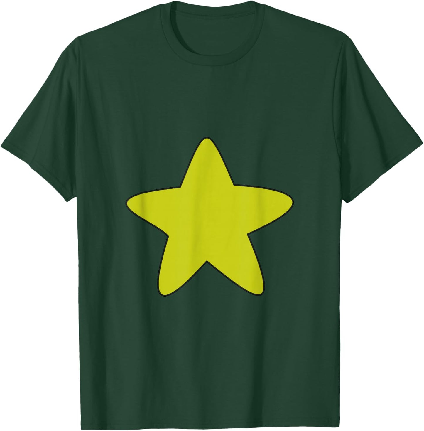 Bright Yellow Star Belly Shirt, Distressed Gold Star Stomach T-Shirt - T-Shirt | Forest
