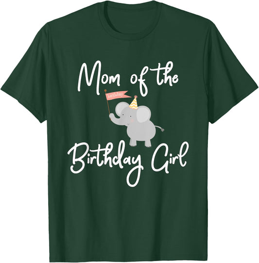 Mom of the Birthday Girl Matching Elephant Party T-Shirt - T-Shirt | Forest