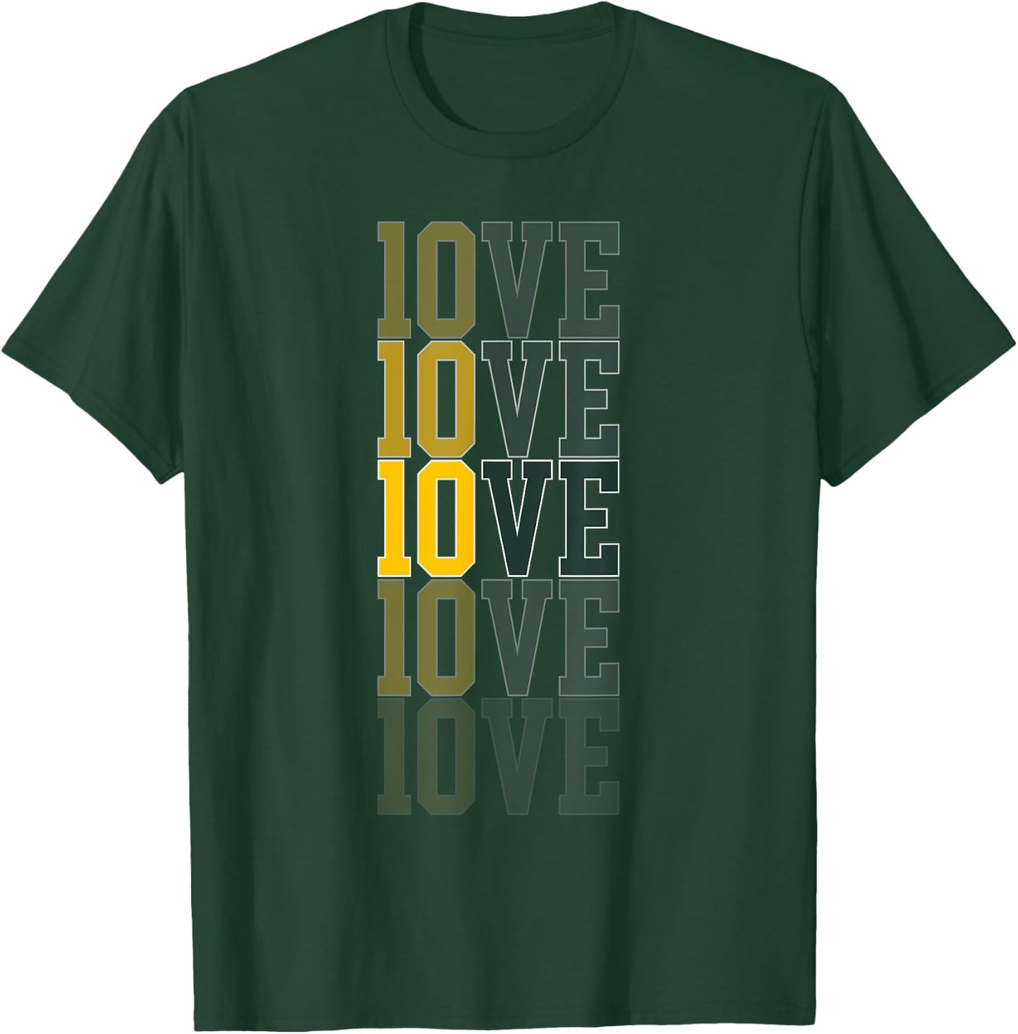 Feel The 10VE Jordan Quarterback Love American Football T-Shirt - T-Shirt | Forest