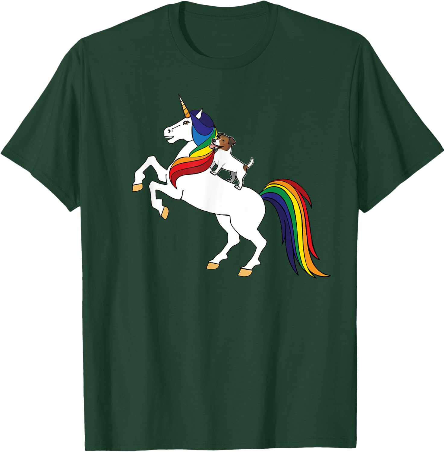 JRT Dog Lover Unicorn Kids Girls Jack Russell T-Shirt - T-Shirt | Forest