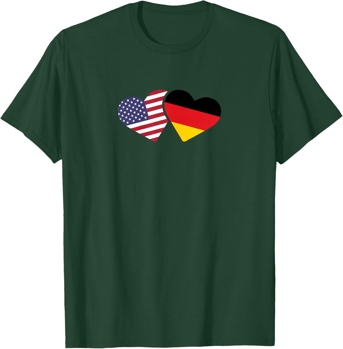Germany USA Flag T Shirt Heart German American Love Cute T-Shirt - T-Shirt | Forest