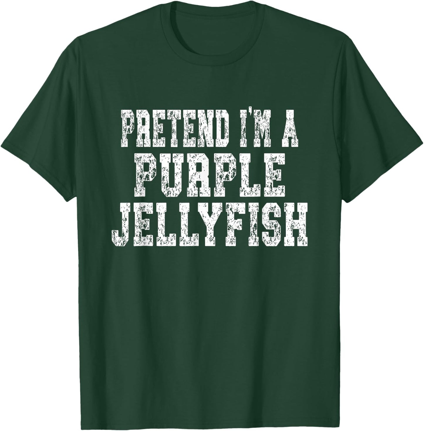 Pretend I'm A Purple Jellyfish Easy Halloween Costume T-Shirt - T-Shirt | Forest