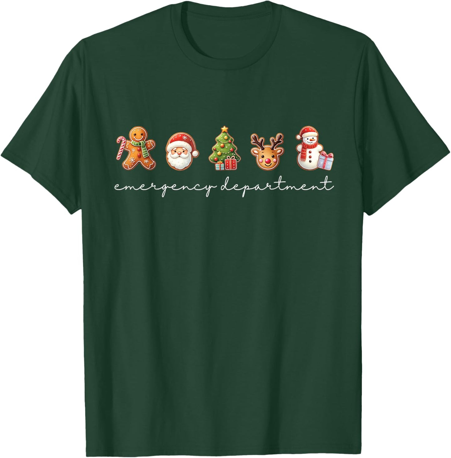 Emergency Department Christmas ED Tech Nurse Merry Xmas T-Shirt - T-Shirt | Forest