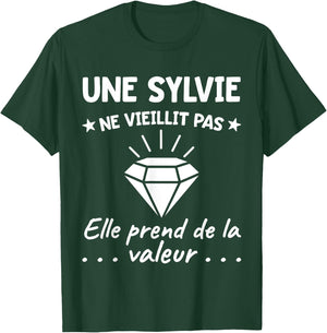 Sylvie Valeur | Birthday Humour Mom Mother First Name , Black, S T-Shirt - T-Shirt | Forest