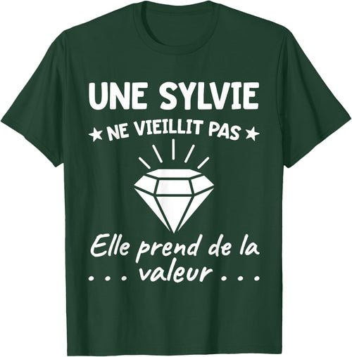 Sylvie Valeur | Birthday Humour Mom Mother First Name , Black, S