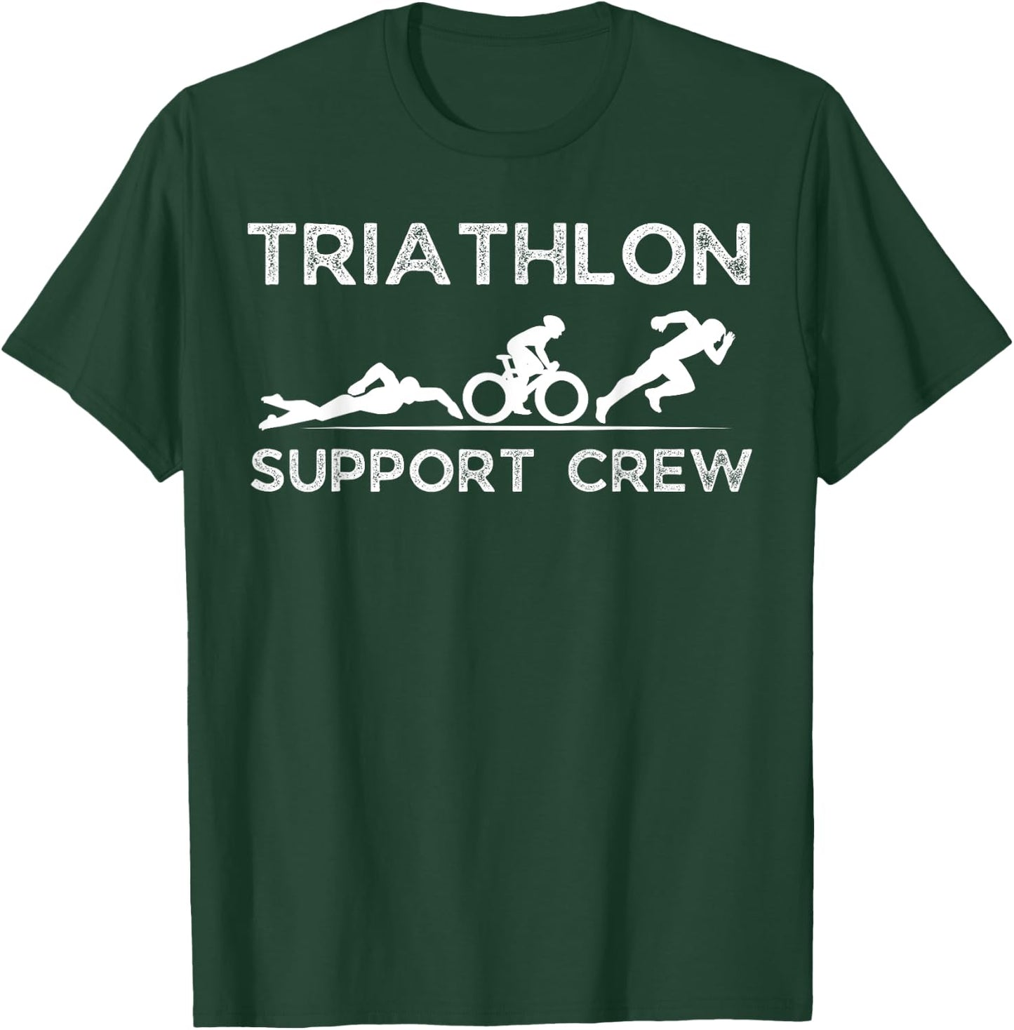 Triathlon Support Crew Men Women Kids Family Friend T-Shirt - T-Shirt | Forest