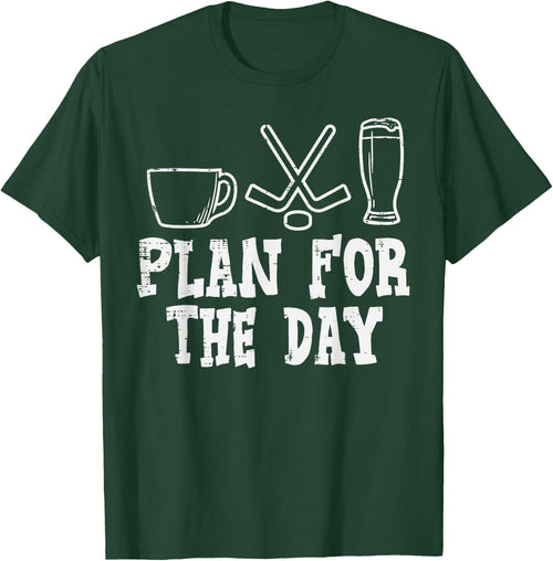 Plan For The Day Coffee Ice Hockey Beer Funny Drinking Sport