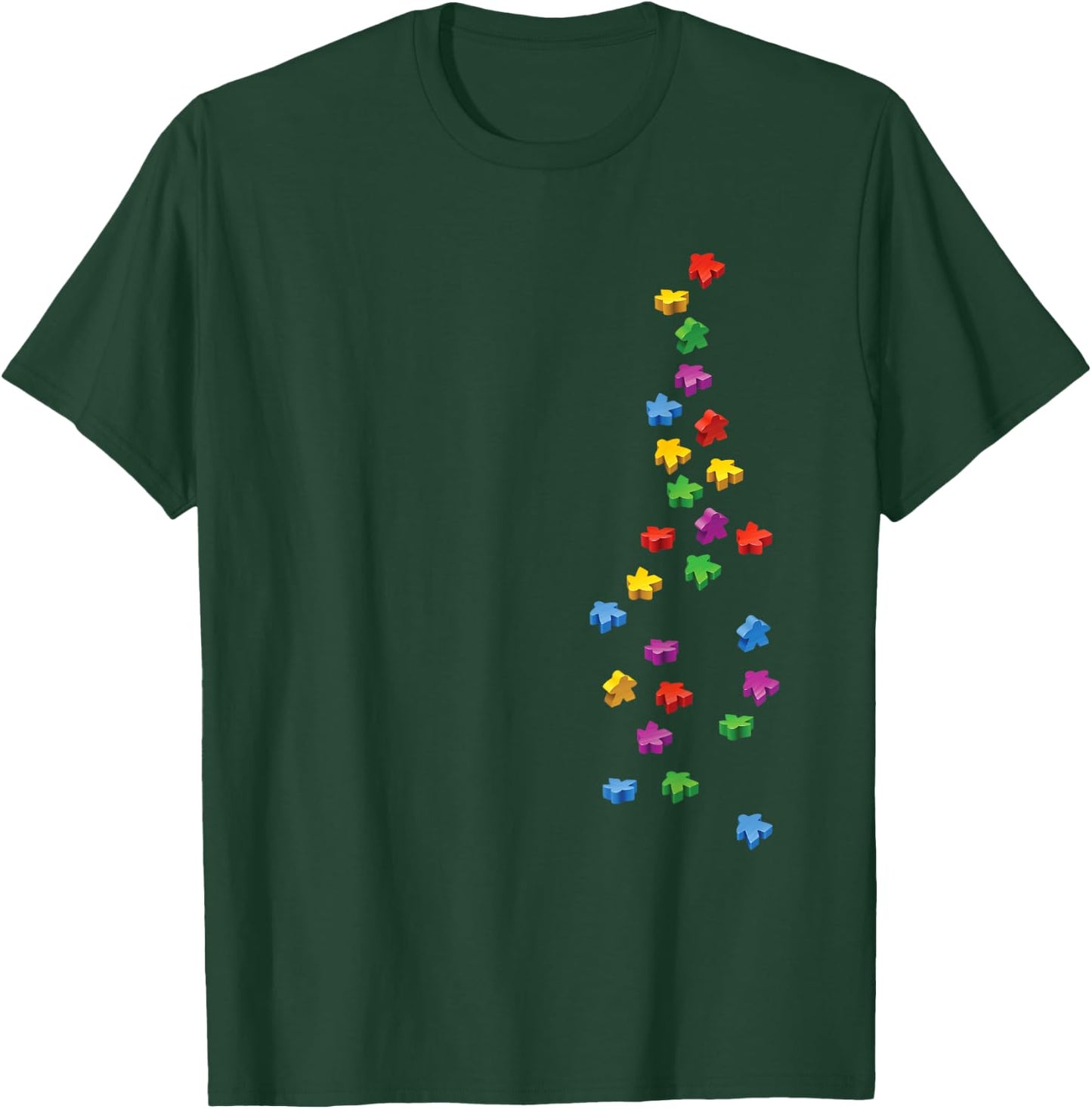Falling Meeples - Brettspiele T-Shirt - T-Shirt | Forest