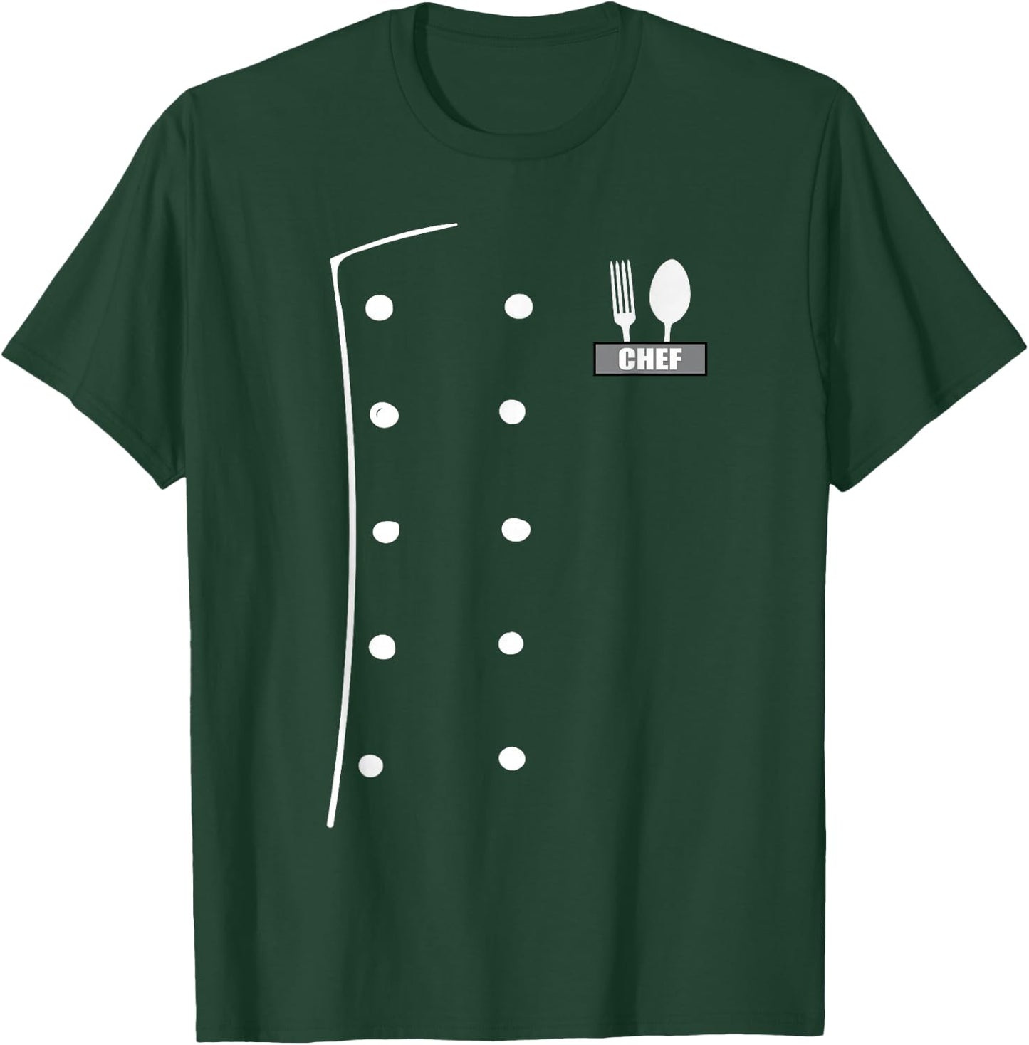 Chef Costume Coat Uniform Funny Cook Jacket for Cooking T-Shirt - T-Shirt | Forest