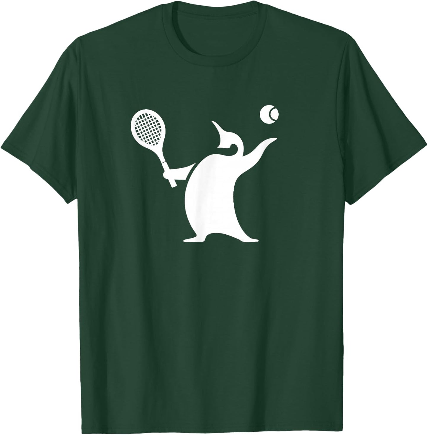 Minimalist Penguin Tennis Silhouette Design T-Shirt - T-Shirt | Forest