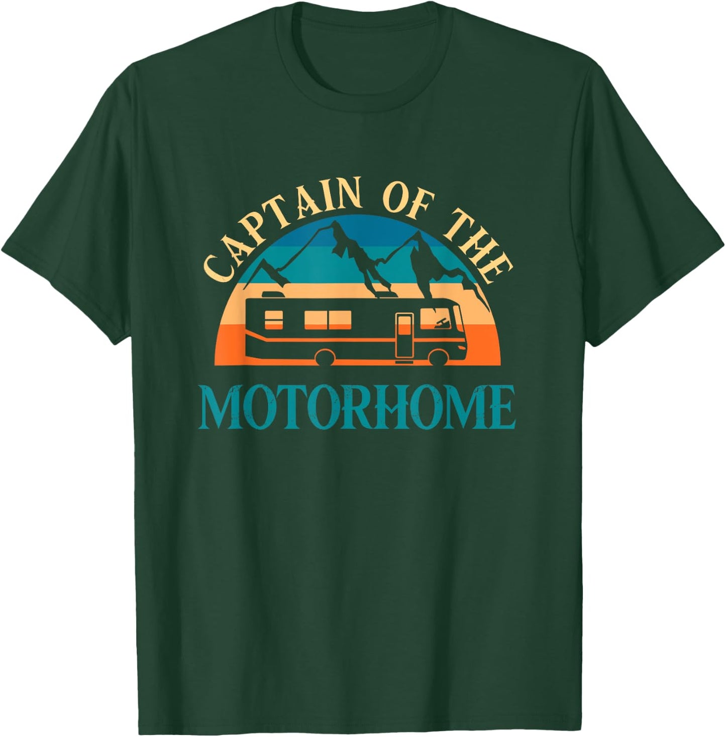 Retro RV Camping Captain Of The Motorhome Camper T-Shirt - T-Shirt | Forest