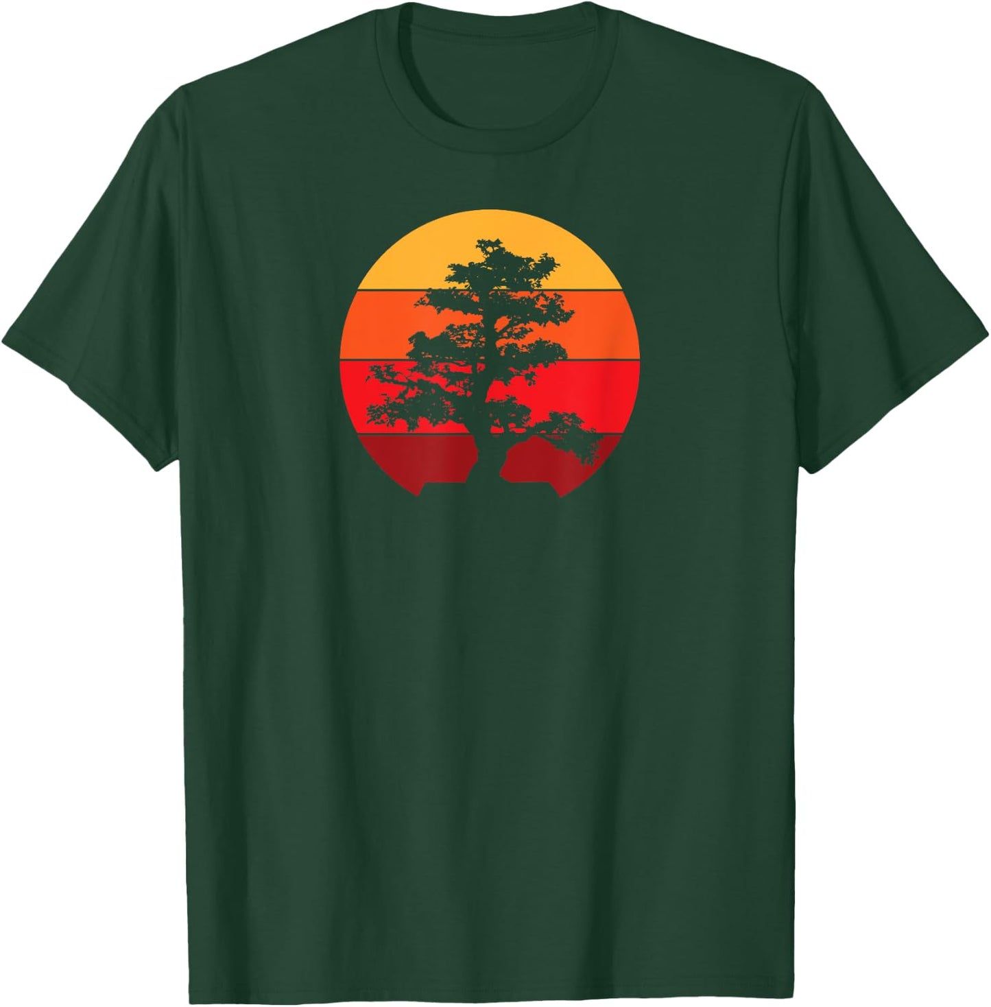 Pacific Ocean Beach Bonsai Tree Sun Retro Vintage T-Shirt - T-Shirt | Forest
