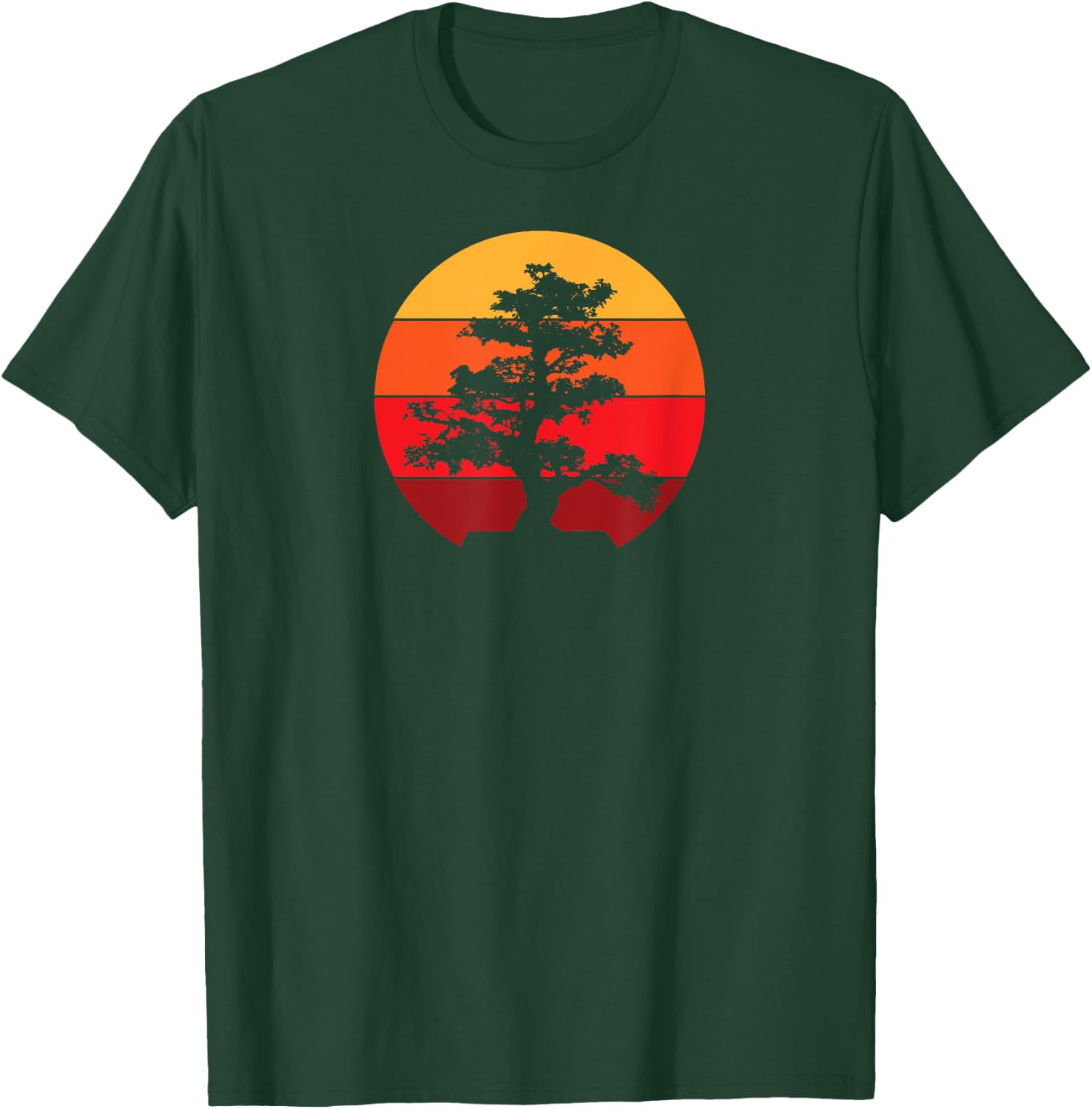 Pacific Ocean Beach Bonsai Tree Sun Retro Vintage T-Shirt - T-Shirt | Forest