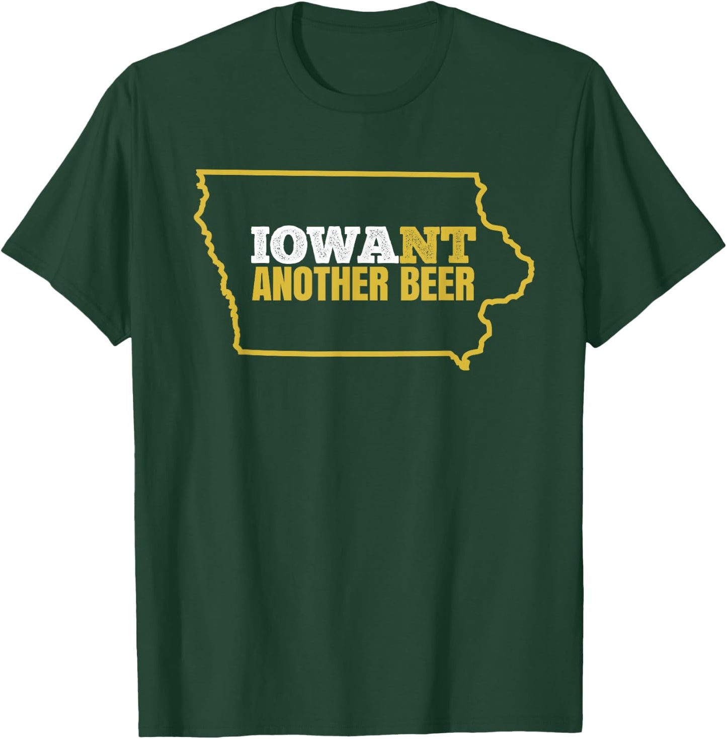 Funny Iowa Beer Shirt-Distressed Iowa State Map T Shirt T-Shirt - T-Shirt | Forest