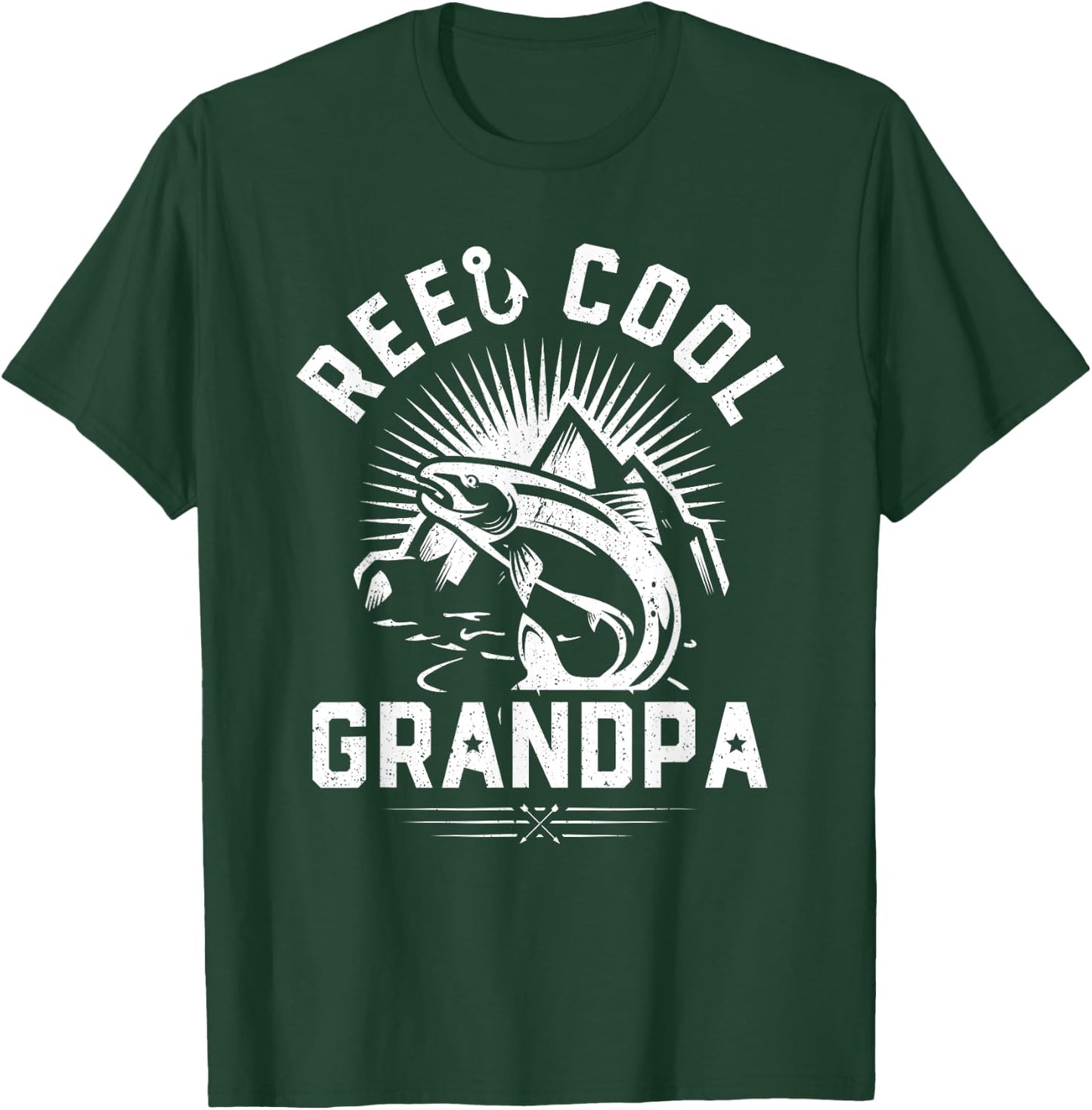 Reel Cool Grandpa Shirt Gift Funny Fishing Fathers Day T-Shirt - T-Shirt | Forest
