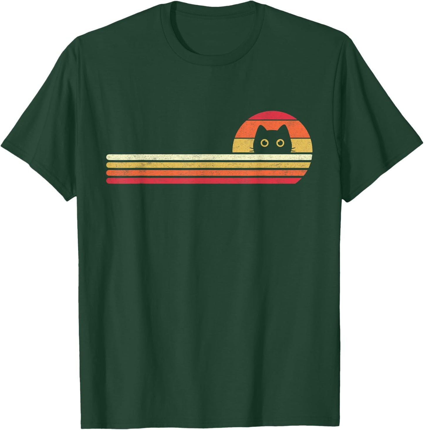 Funny Cat Shirt Cute Retro Vintage 70s 80s Style Cats Lover T-Shirt - T-Shirt | Forest