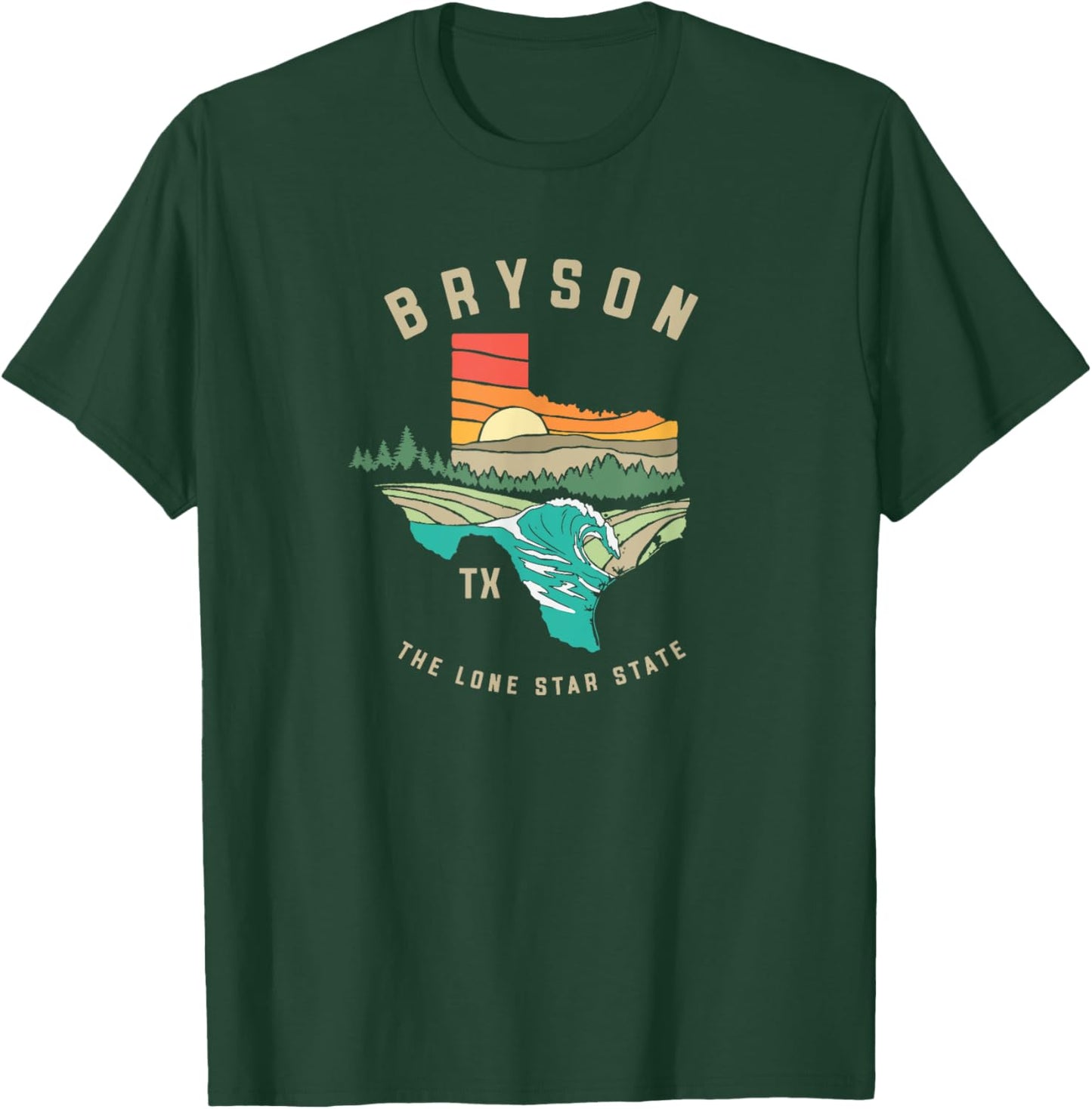 Bryson Texas Outdoors Vintage Nature Illustration T-Shirt - T-Shirt | Forest