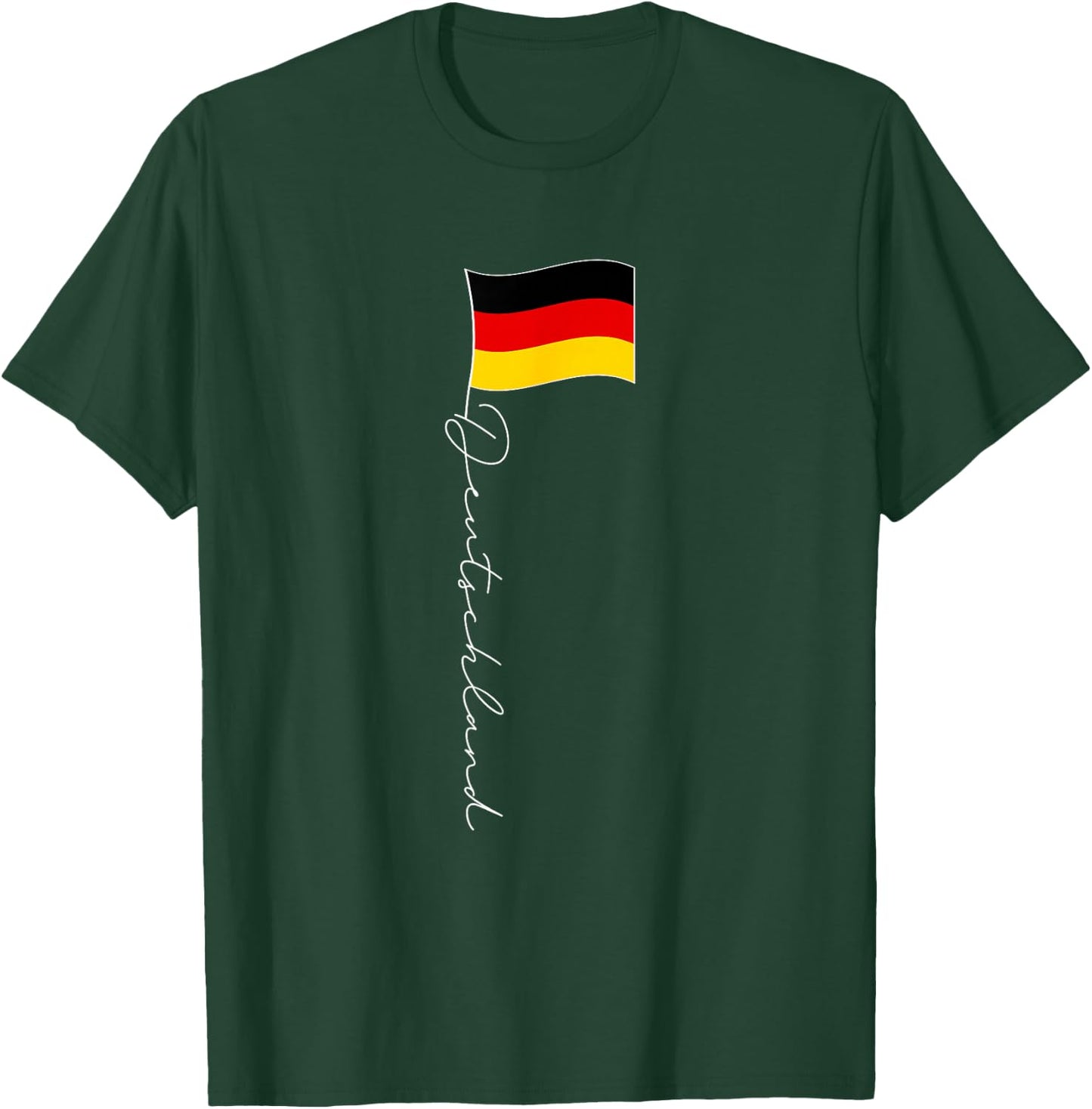 Family Heritage Gifts Germany Signature Flag Pole - German Flag White Text T-Shirt - T-Shirt | Forest