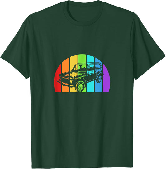Lada Niva 4x4 Offroad Vintage DDR East Retro Off-Road Vehicle T-Shirt - T-Shirt | Forest
