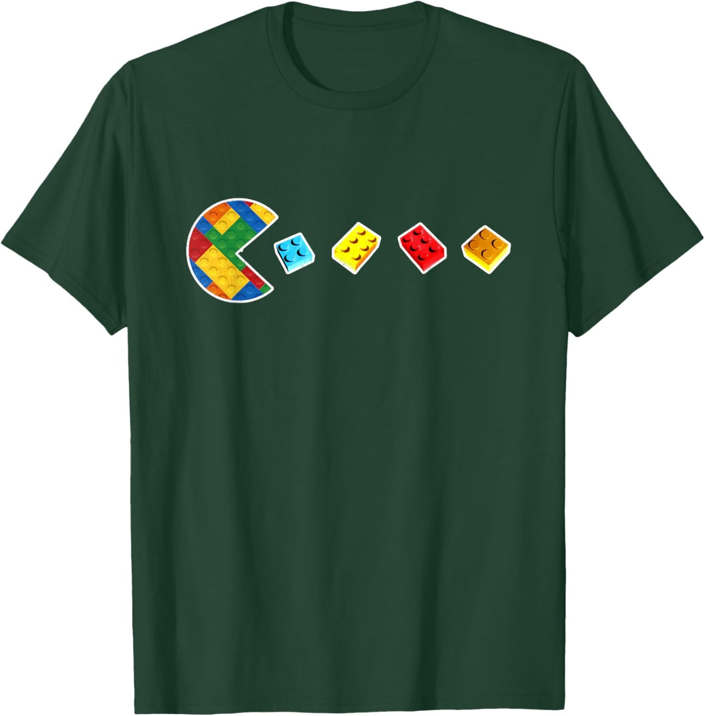 Funny Building Blocks Gamer Master Builder Brick Lover Kids T-Shirt - T-Shirt | Forest