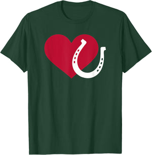 Horseshoe with heart T-Shirt - T-Shirt | Forest