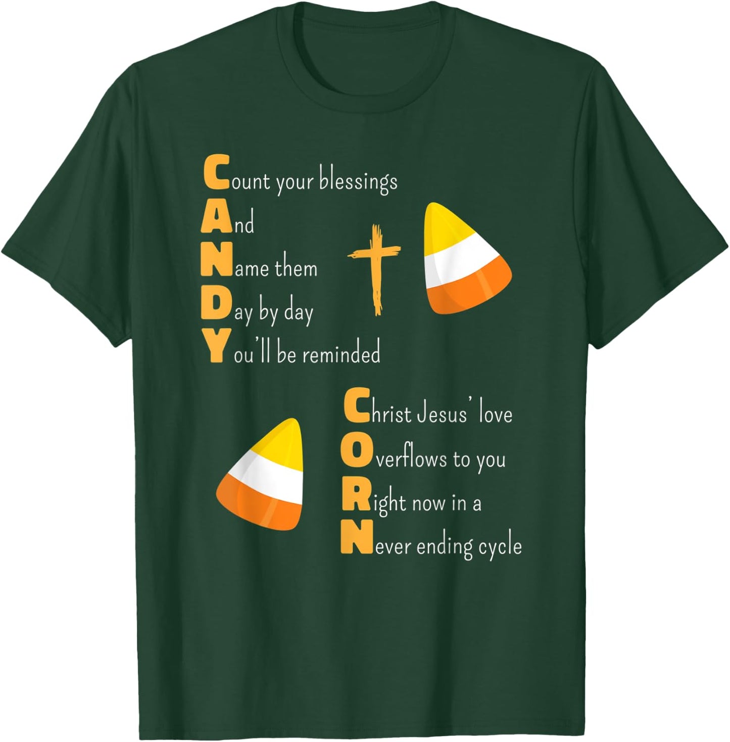 Christian Candy Corn Halloween Jesus Loves Boys Girls Kids T-Shirt - T-Shirt | Forest