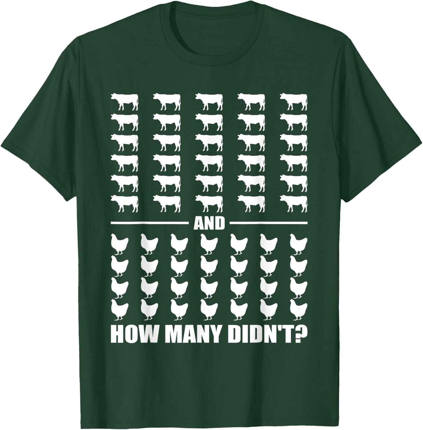 30 Cows and 28 Chickens How Many Didn't Funny Riddle Meme T-Shirt - T-Shirt | Forest