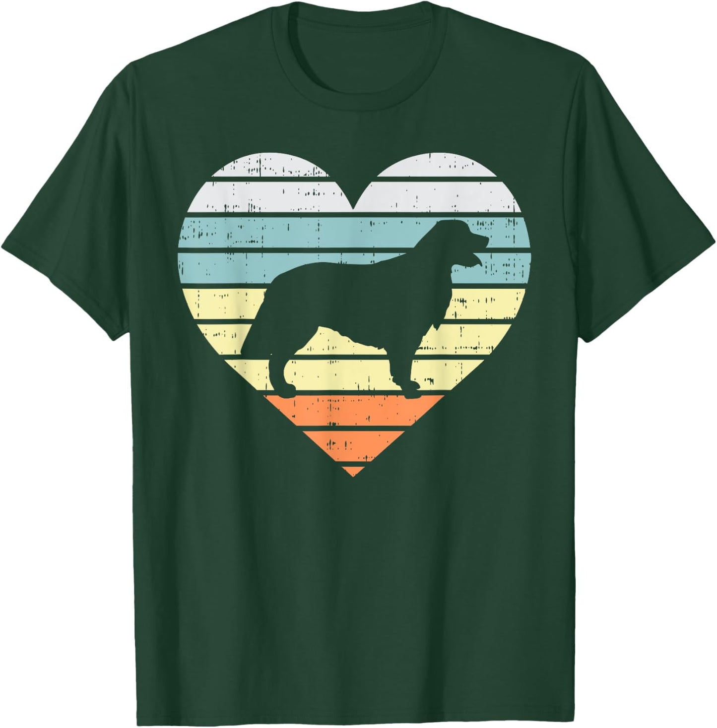 Golden Retriever Silhouette Heart Retro Dog Lover Women Gift T-Shirt - T-Shirt | Forest
